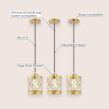 Marelle 6.5" Farmhouse Industrial Iron Filigree Caged Jar LED Pendant - JONATHAN Y